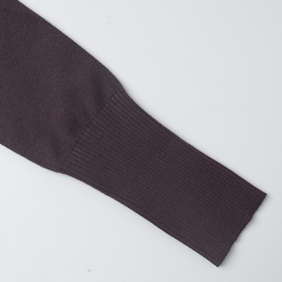 Bộ cardigan dệt kim nữ tay dài dáng ôm kèm quần dài cạp thấp — Màu xanh hải quân, màu sô cô la, màu xám đậm, quả mơ chi tiết 15