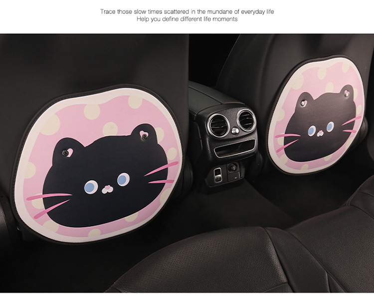 Cartoon Cat Car Seat Back Anti-Kick Pad for Women, Car Seat Anti-Stain Pad for Children, Anti-Dirt Pad, Rear Seat Anti-Collision Pad