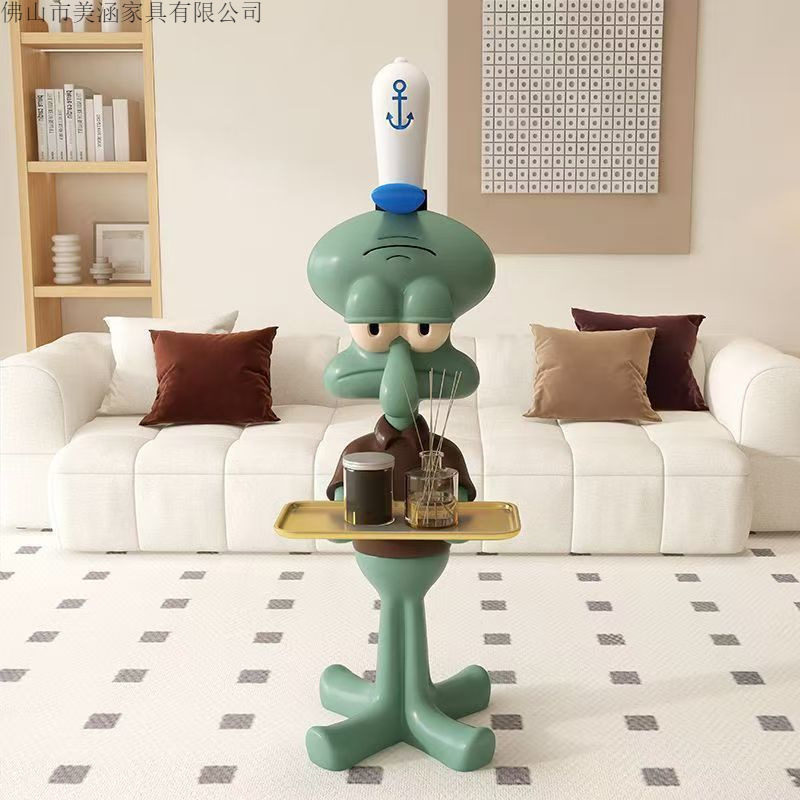 Squidward Extra Large Tray Tv Cabinet Next to the Sofa Floor Decoration Moving House Opening Gift Ornaments