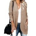2024 가을 겨울 새로운 유럽과 미국 스웨터 여성 국경 아마존 여성 의류 기질 느슨한 중간 길이 니트 가디건