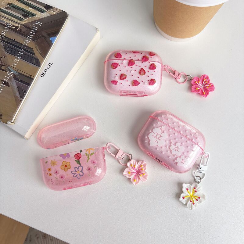 Glitter Flower Design Suitable for AirPods Pro Protective Case, New Soft Shell for 5Th Generation, Apple 2Nd Generation Standing Earphone Case Protection Glitter Flower Design Suitable for AirPods Pro Protective Case, New Soft Shell for 5Th Generation, Apple 2Nd Generation Standing Earphone Case Protection