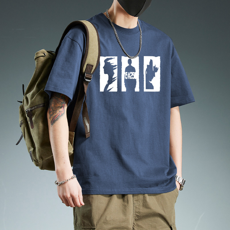 Pure Cotton Short-sleeved Round Neck T-shirt Shoulder Wide Loose Thin Slim-fit Korean Style Design Sense Trendy Small Sun Standard Trendy