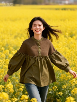 2026 Cross-Border Japanese-Korean Style Spring and Autumn Knit and Woven Combination Elegant Ladylike Front-Opening Long-Sleeve Round-Neck Shirt 2026 Cross-Border Japanese-Korean Style Spring and Autumn Knit and Woven Combination Elegant Ladylike Front-Opening Long-Sleeve Round-Neck Shirt