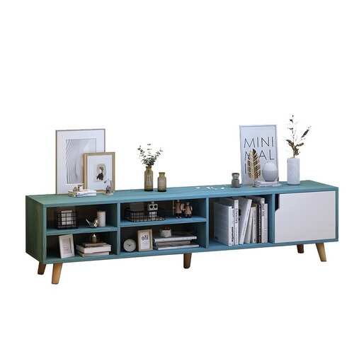 Nordic TV cabinet coffee table combination modern minimalist living room small apartment short cabinet solid wood legs TV cabinet floor cabinet