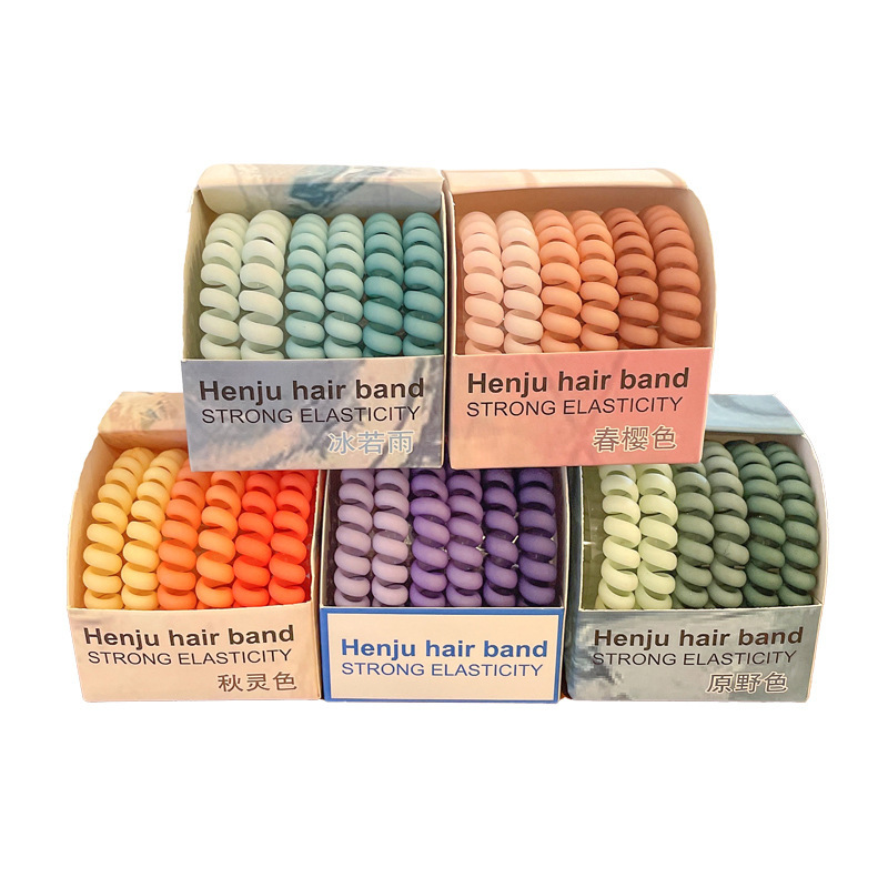 Color helado simple elegante de alta moda elástica línea telefónica anillo de pelo tocado Cola de Caballo lazo durable cuerda de pelo accesorios para el cabello