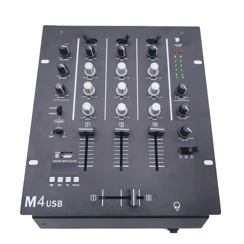 M4USB AHUJ A 4 canales DJ mezclador profesional KTV escenario DJ mezclador DJ mezclador