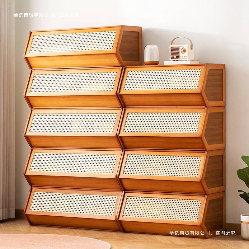 Bookcase Storage Rack Living Room with Cabinet Door Storage Cabinet Integrated Grid Cabinet Display Cabinet Floor-Standing Multi-Layer Combination Cabinet Bookshelf