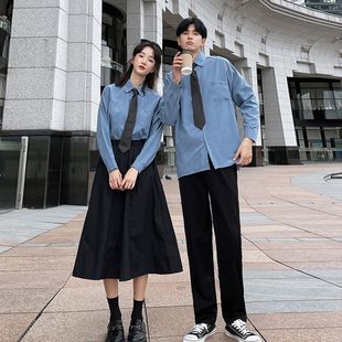 Class Uniform Preppy Style Summer Junior High School Student Uniform Suit Middle School Student Sports Meeting Recitation Chorus Long Skirt Performance Clothing