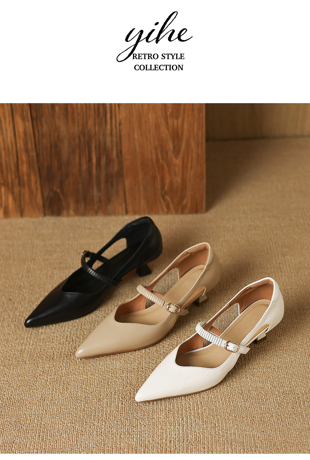 Sandal cao gót nữ bít mũi hở gót 5,5 cm mũi nhọn phong cách Hàn Quốc — Màu đen chi tiết 18