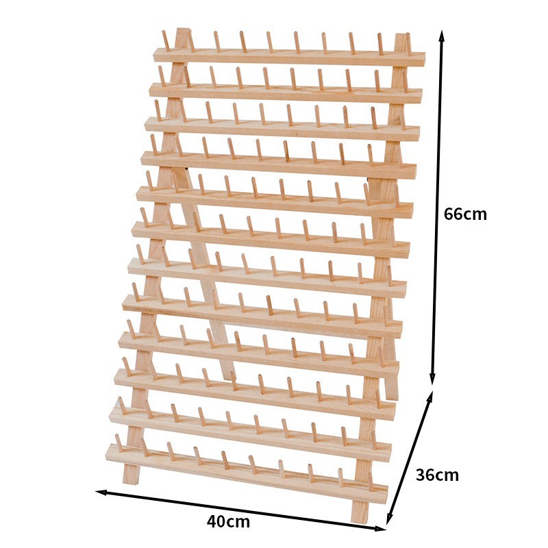Montada en la pared de madera de pino plegable estante de la bobina hilo de coser hilo de cera bobina de almacenamiento de hilo estante de la peluca estante de la bola de hilo de madera