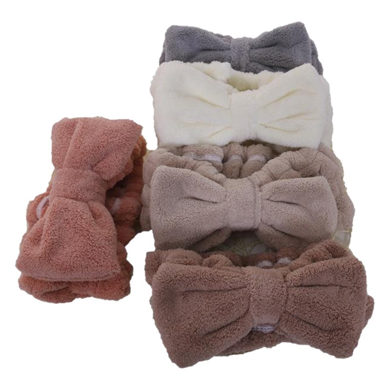 Estilo coreano de terciopelo coral arco pelo banda lavado de cara maquillaje pelo banda moda yoga deportes lindo pelo banda señoras