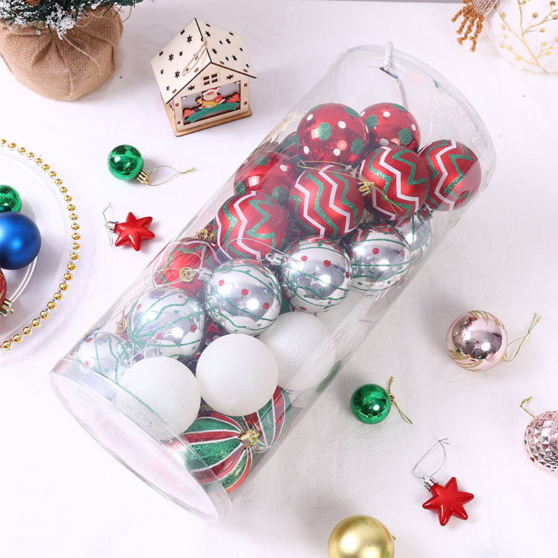 Bolas de Navidad transfronterizas personalizadas pintadas árbol de Navidad colgante de bola de luz Navidad set de bolas de galvanoplastia decorativas creativas