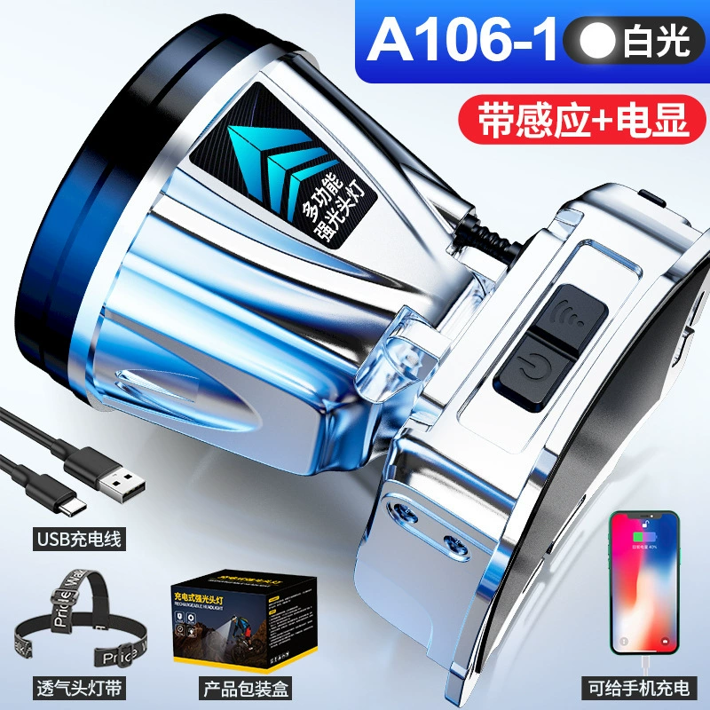 LED waterproof lantern, super bright extra-long miner's lamp, flashlight