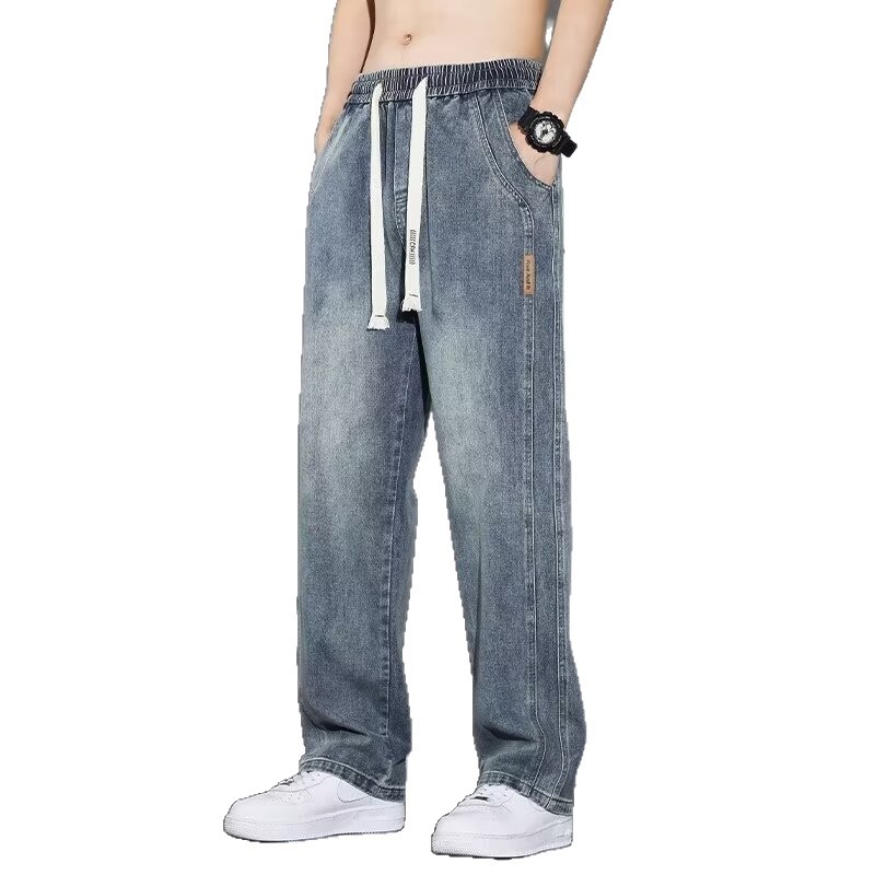Factory Direct Sale Men's Summer Thin Straight Loose Casual Jeans American Style Trendy Wide-Leg Pants