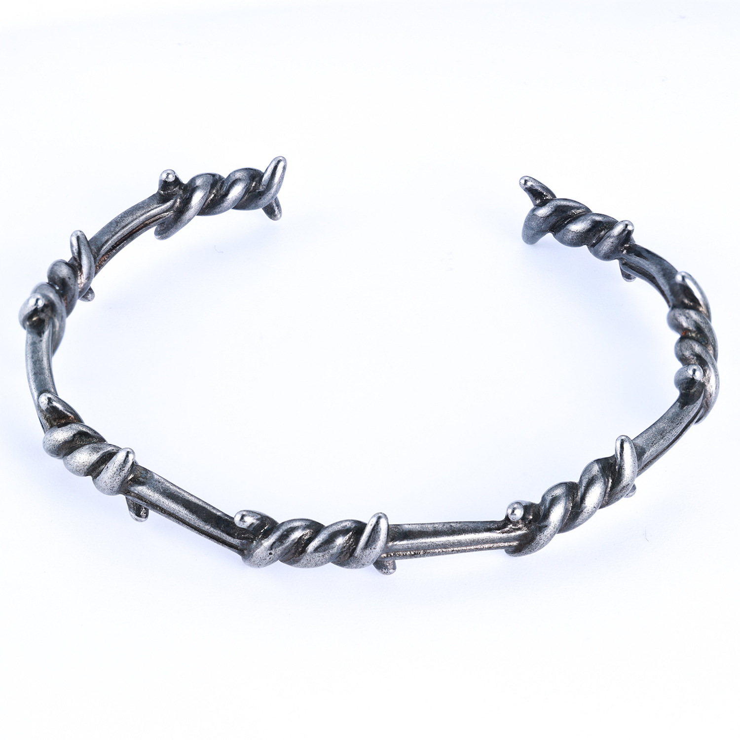 Directamente de la fábrica, joyería de espinas moderna y única, brazalete sencillo de acero inoxidable, brazalete abierto que no se decolora.