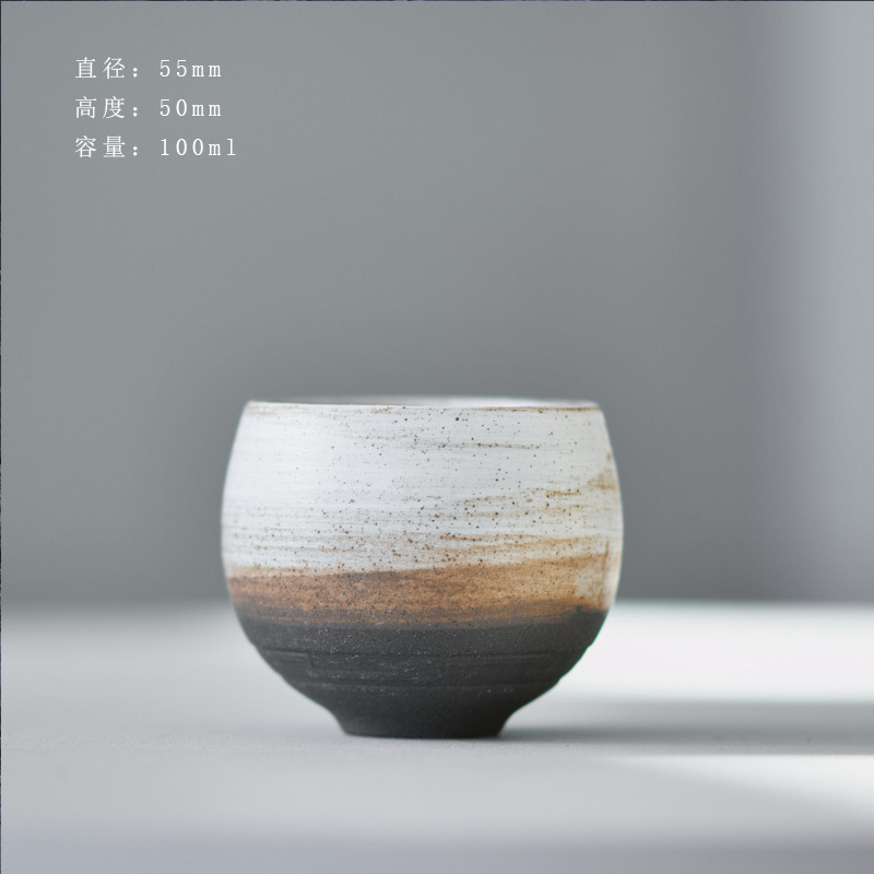 Estilo japonés taza de té de gres juego de té traje grande taza de té del vientre hecho a mano horno esmaltado Cambio de cerámica taza única taza maestra