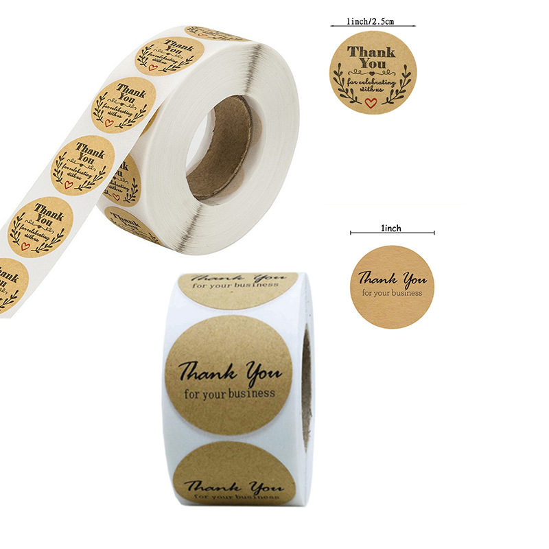 In stock wholesale 1-inch diy Kraft paper baking cake gift gift envelope sealing adhesive label sticker