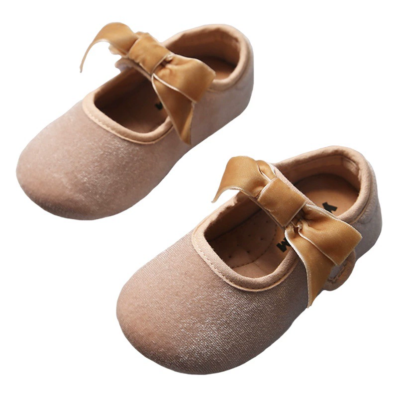 Кожаные туфли с бантом для девочек в Корейском стиле, нескользящая Мягкая подошва, Детские весенне-осенние новые замшевые туфли принцессы Мэри Джейн