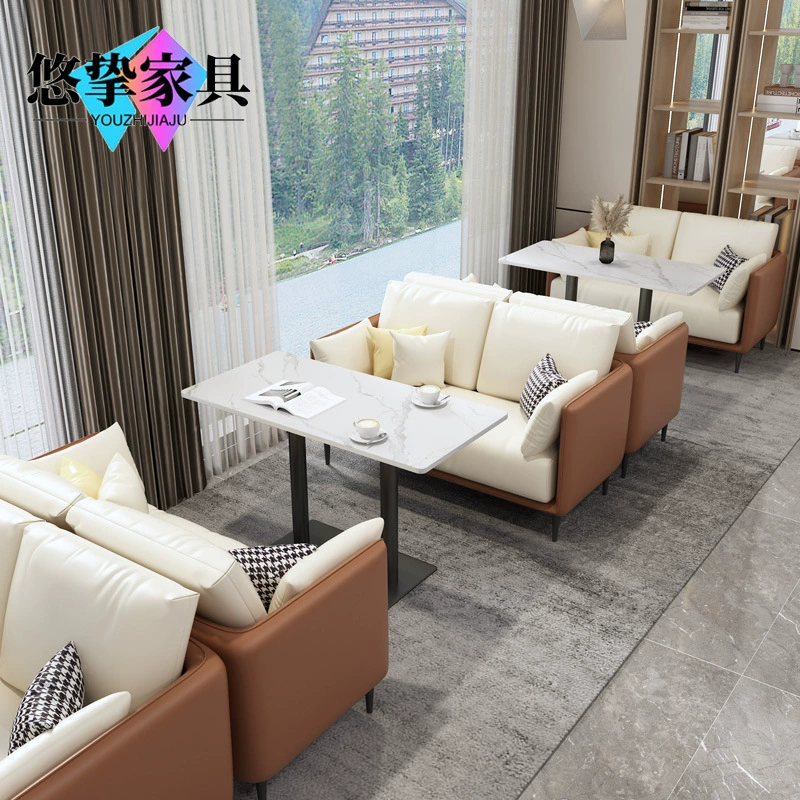 Случайный молочный чайный магазин Кафе Комбинация столов и стульев Простой Западный ресторан Десерт Салон красоты Переговоры Приемный диван