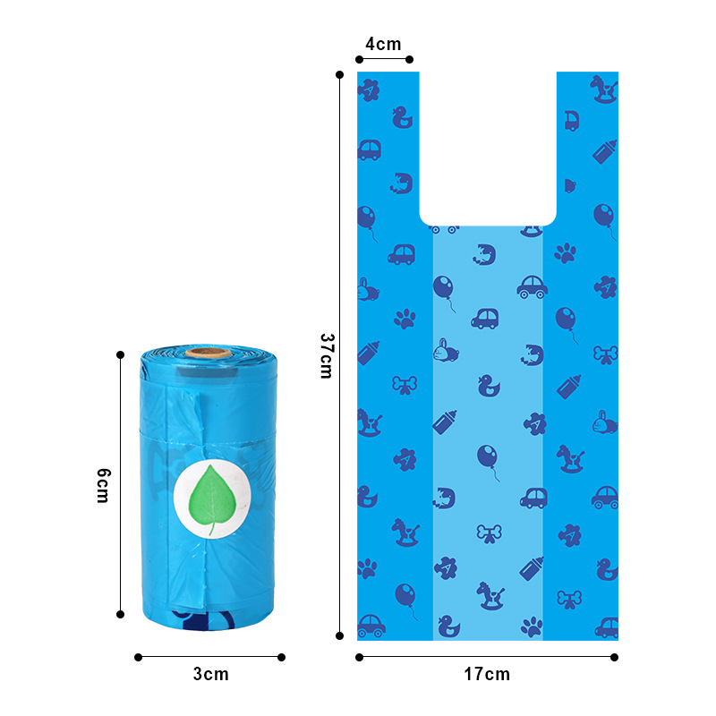 Bolsa de basura para mascotas de comercio exterior degradable solo rollo de heces bolsa de mierda bolsa de Amazon perro taburete bolsa de aseo para mascotas