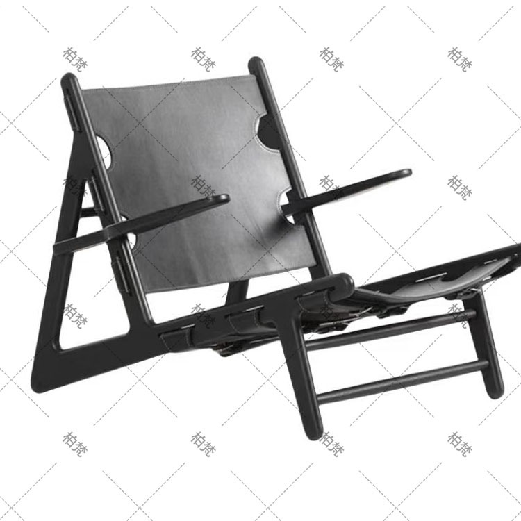 Silla de ocio de madera maciza perezosa de mediana edad, sofá individual de diseño de madera de fresno, silla Hank, silla de tienda de té con leche de café