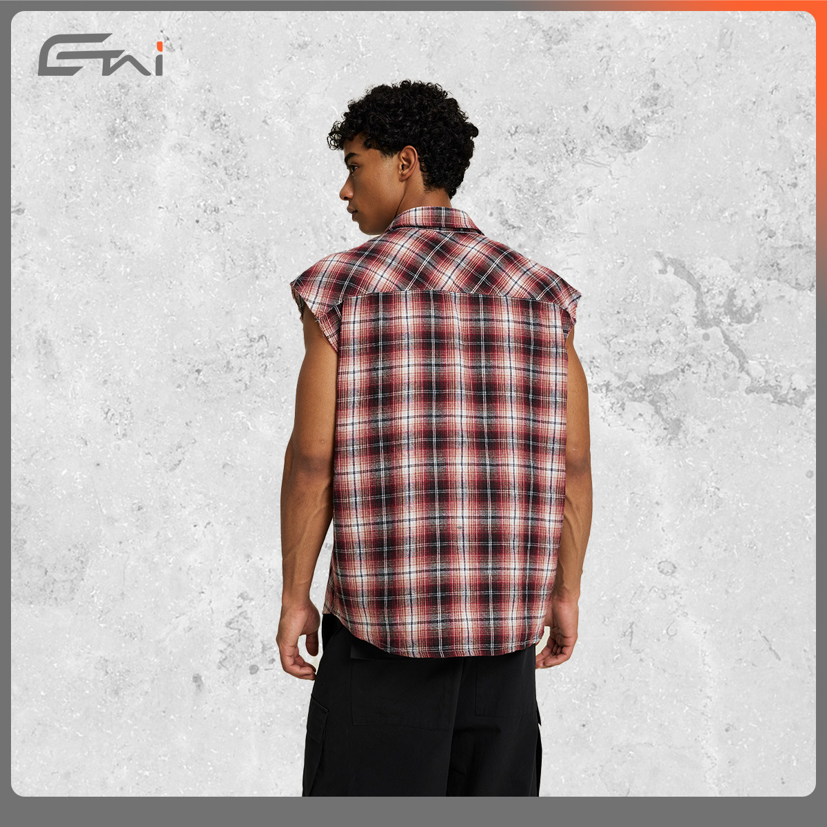 ETAI para hombre | Camisa a cuadros sin mangas con chaleco de marca de moda de verano Camisa casual de solapa suelta de alta calidad para hombre