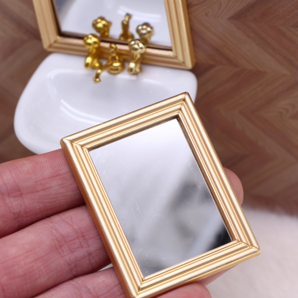 인형 집 인형 집 미니 거울 BJD 소형 욕실 생활 장면 촬영 소품 모델 장식품