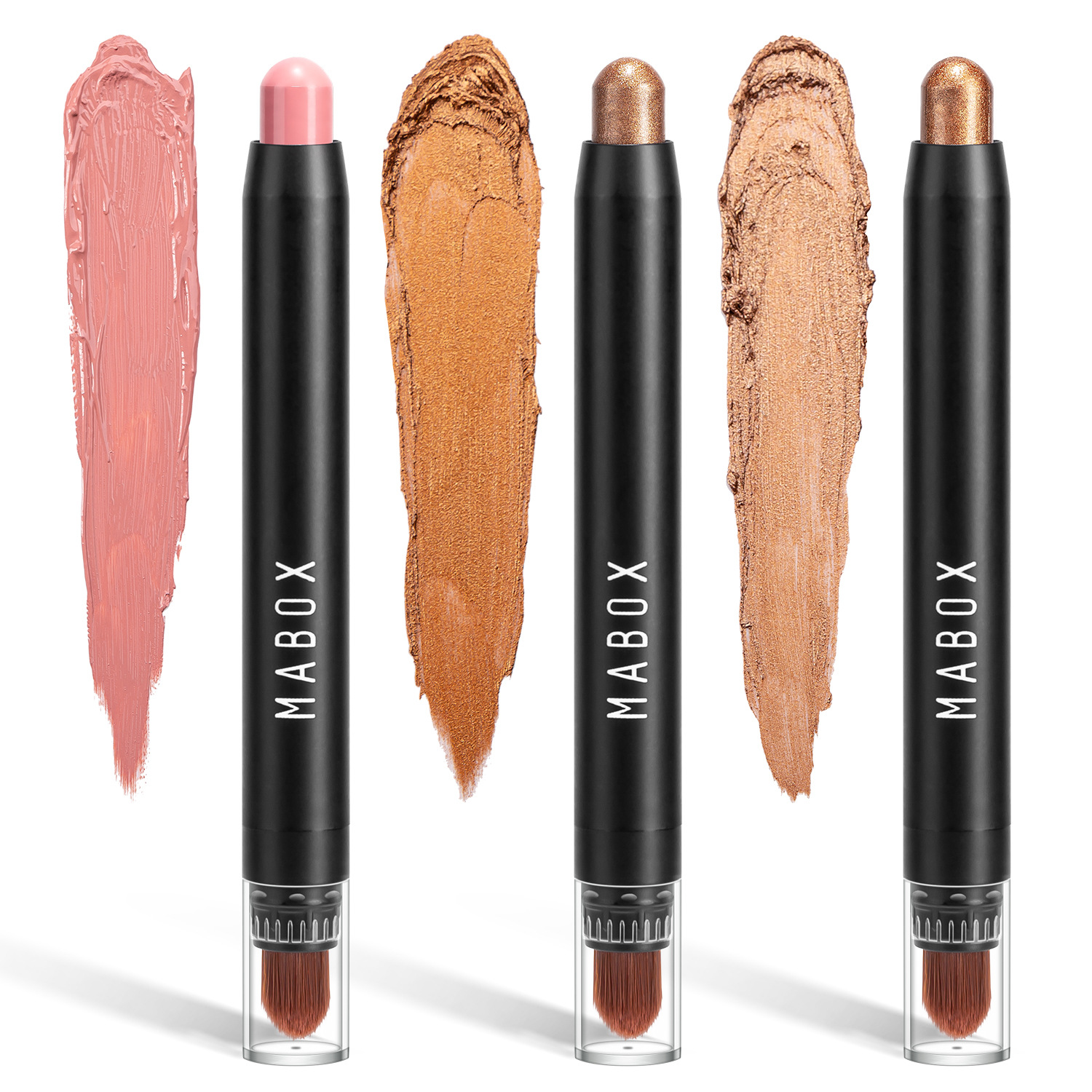 MABOX pearlescent eyeshadow stick, eye makeup, colored pen, high-gloss rotating eyeshadow, horizontal pencil, shiny with brush head, makeup undefined
