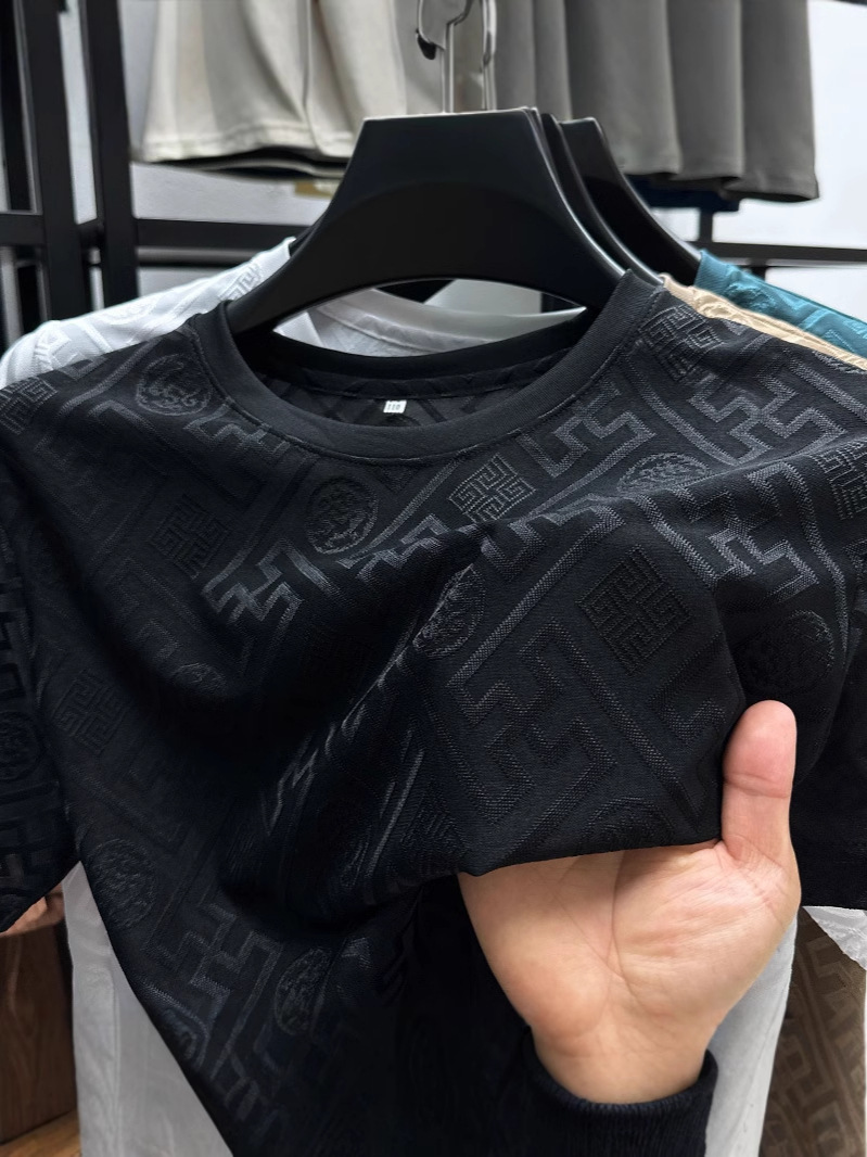 Breathable casual silk fashionable thin summer T-shirt with a round…