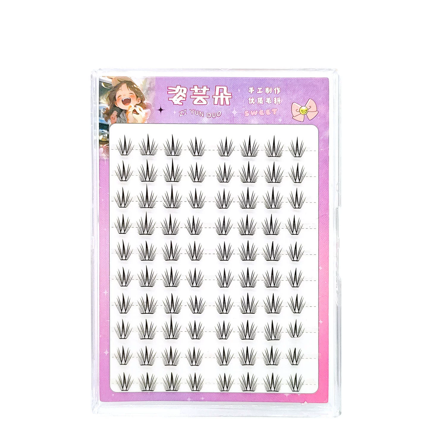 Blue and white false eyelashes, universal light and thin comics, new collection
