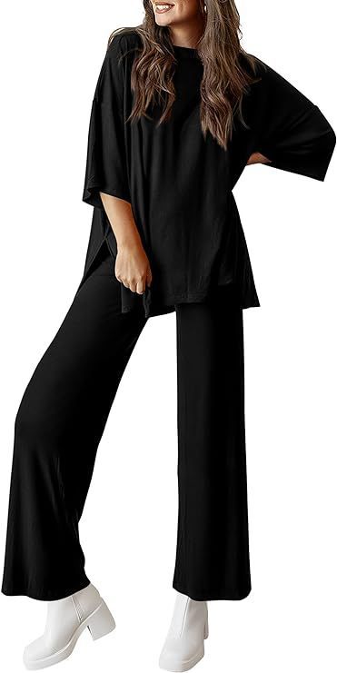 618g Weight Half Sleeve Sleeve Length Spandex, Polyester Fabric Type Pant Co-ord Set Sets Type 2 Pieces Set Quantity Daily Occasion Round Neck Neckline Loose Fit Type Solid Color Pattern Summer, Spring Season Women's Gender Casual Style Daily Women's Casual Solid Color Spandex Polyester Pant Co-ord Set Pants Sets 5