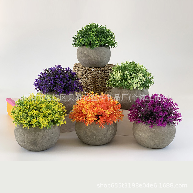 Mini mini simulación transfronteriza pequeña planta de mesa interior verde planta de decoración en maceta combinación de fábrica al por mayor