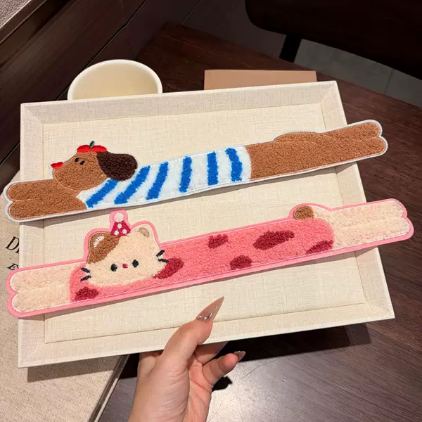 Dachshund dog long hair magic tape for women, fringe hair patch for face washing and makeup, hair band, high-end hair accessory