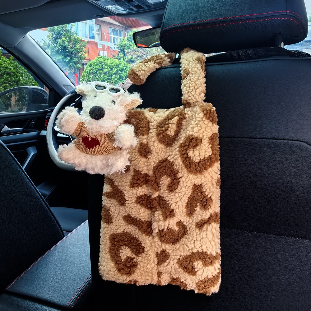 Nuevo West Highlands coche toalla bolsa colgante caja de extracción de papel asiento de almacenamiento de toalla bolsa colgante muñeca mujer