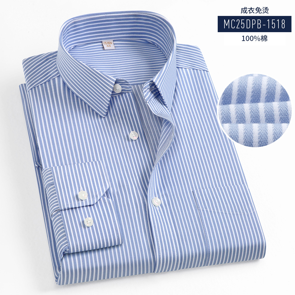 Camisas de hombre sin quemar, camisas blancas de mangas largas, ropa profesional de negocios 100% de algodón para hombres y mujeres con bolsillo