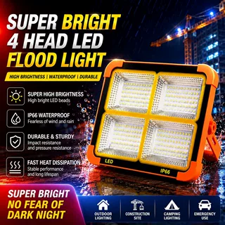 跨境太阳能充电投光灯led户外露营移动照明灯便携式超亮应急灯灯
