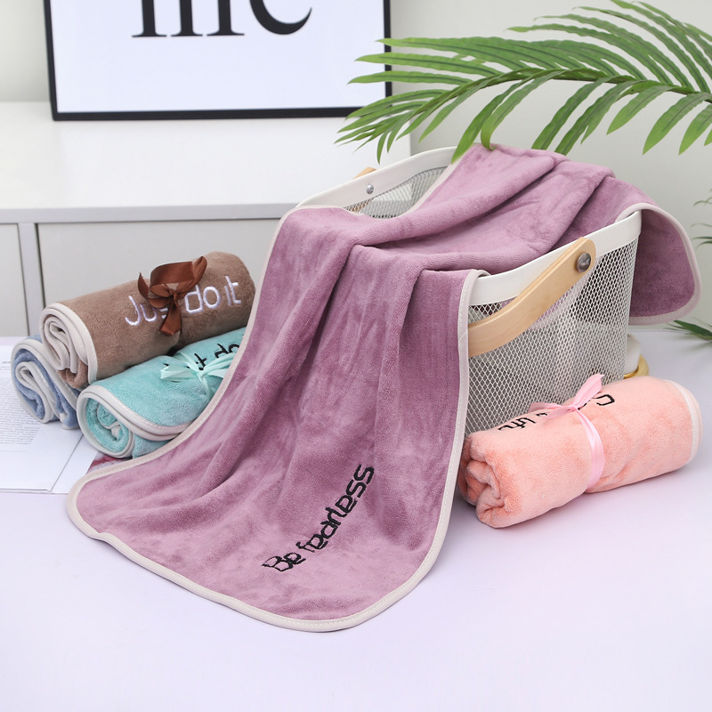 Hollywood Ultra-Fine Fiber Thickening Youth Embroidered Towel 400m2 Gram Towel Soft Absorbent Gift LOGO