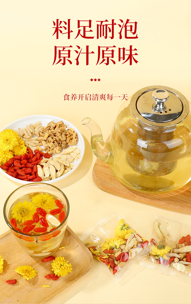 Yuanqi Liubao Tea Six Treasure Herbal Blend 120g Whole Ingredient Wellness Tea with Astragalus Codonopsis Goji quality and texture
