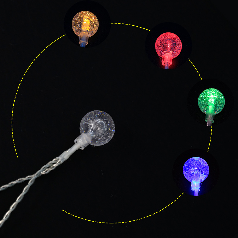 Nuevo 100LED infinito de dos colores Dragon Ball Cadena de luz clásico lechoso blanco pequeña bola Cadena de luz creativa caja de batería de control remoto