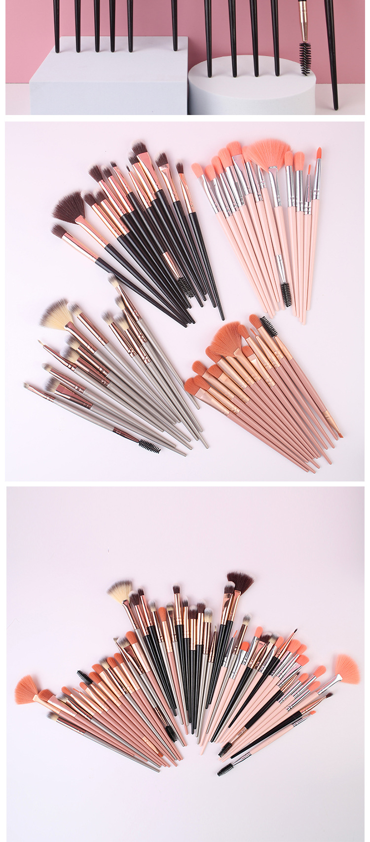 Simple Style Artificial Fiber Plastic Handgrip Makeup Brushes 1 Set display picture 2