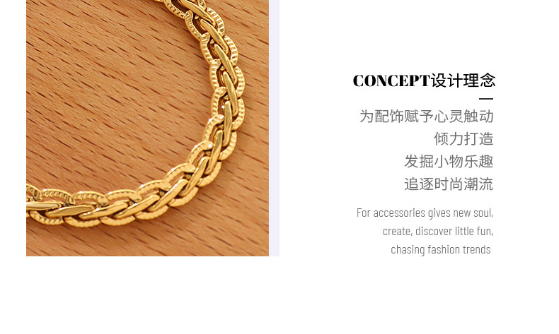 new stainless steel keel chain men and women hip-hop gold-plated necklace