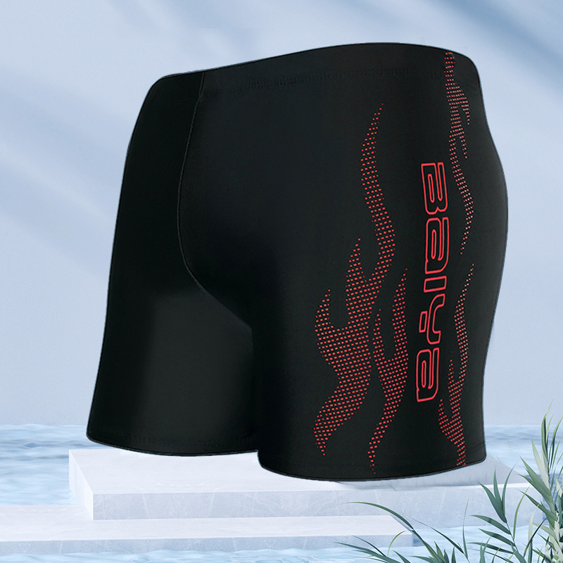 Baiya moda natación troncos de los hombres de la llama más el tamaño suelto y cómodo boxeador bañador anti-vergüenza fábrica de Ventas Directas