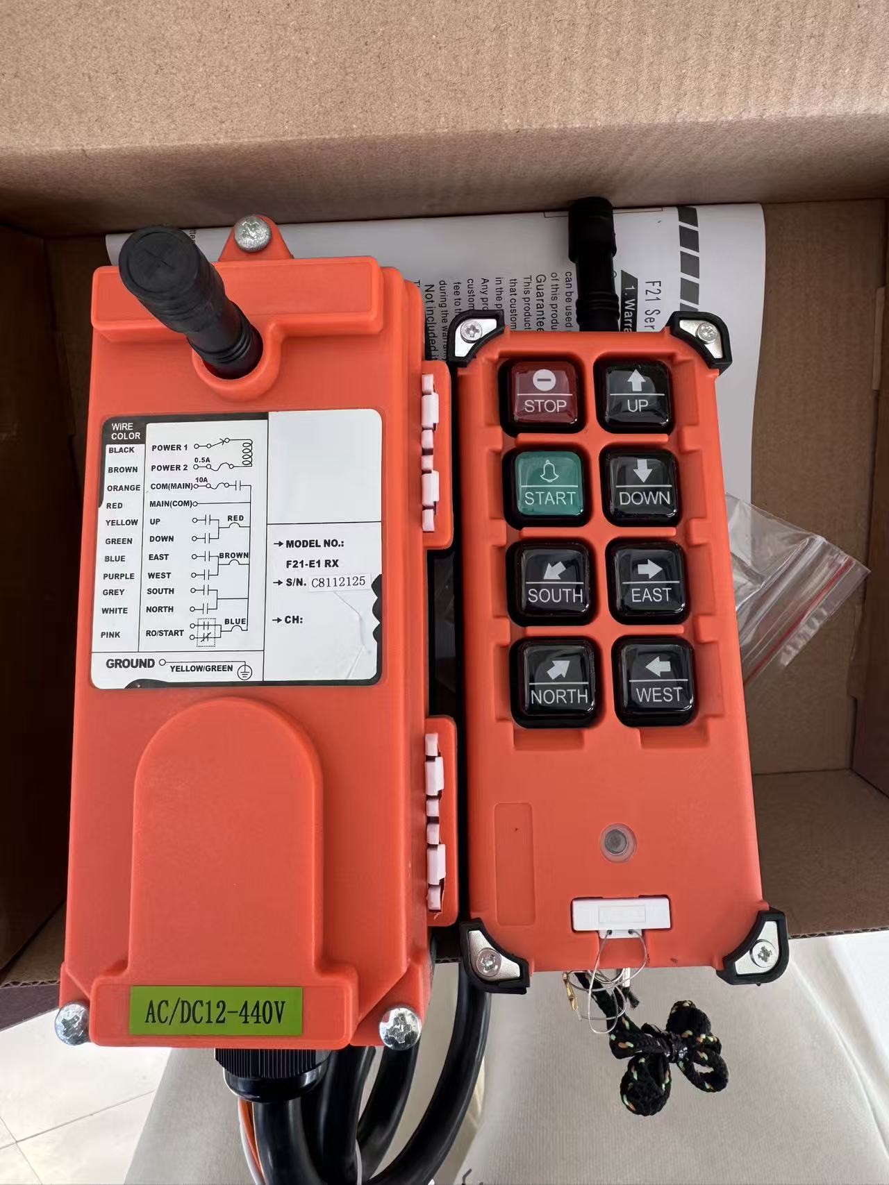 F21-E1B Botón en inglés Control remoto industrial inalámbrico Versión de exportación transfronteriza Control remoto de conducción Control remoto Yuding