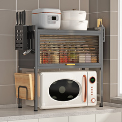 Door-mounted microwave shelf kitchen multi-functional oven countertop appliance stand home rice cooker storage rack