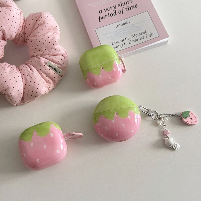 Ins Pink Strawberry Suitable for Huawei Freeclip2 Clip-On 7I Earphone Case 6Ise2 Samsung Pro Protective Case Ins Pink Strawberry Suitable for Huawei Freeclip2 Clip-On 7I Earphone Case 6Ise2 Samsung Pro Protective Case