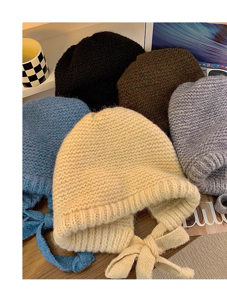 Cappello da sacco con passamontagna in lana, cappello in peluche Lei Feng, cappello invernale con protezione per le orecchie, cappello lavorato a maglia per bambini_voghion.com