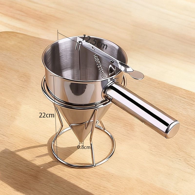 Stainless Steel Takoyaki Funnel, Thickened Handheld Batter Dispenser, Kitchen Cake Burger Baking Funnel