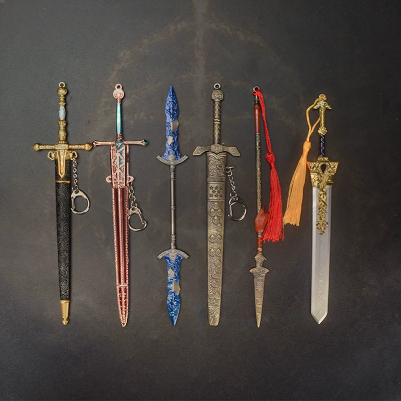 Anime game peripheral weapon with a 22cm alloy model weapon ornament keychain