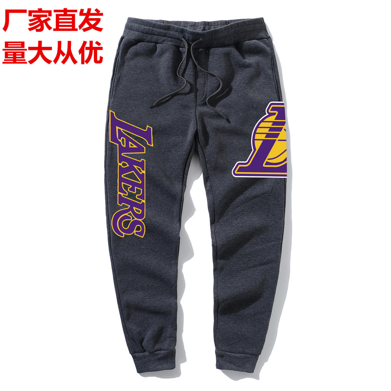 2021 Fall/Winter Sweatpants Plus Velvet Pants Basketball Pants Winter Sweatpants NBA Lakers Sports Pants Fashion Brand Fitness Pants