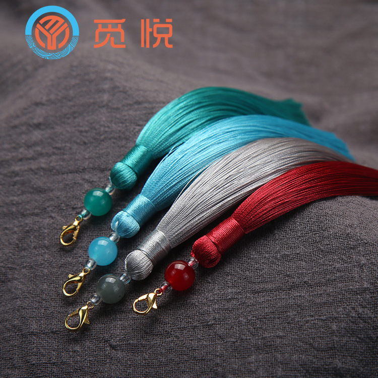 15cm Lobster Buckle Tassel Fringe Accessories Car Hanging Pendant Sachter Jewelry Hairpin Hanging Spike Large Price Excellent